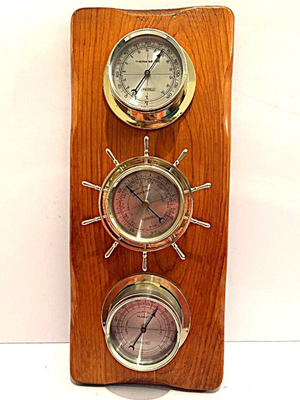 Vintage Springfield Nautical 3-dial Weather Station-Barometer, Humidity, Temp